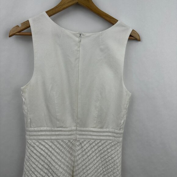 J Crew Women's Cotton White Sleeveless Dress With Lining No Size Tag -Size S - Picture 6 of 6